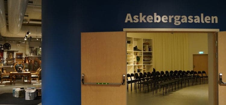 Vy över Askebergasalen i Skövde Kulturfabrik