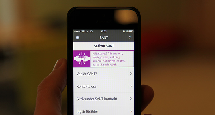 Bild på SANT-appen